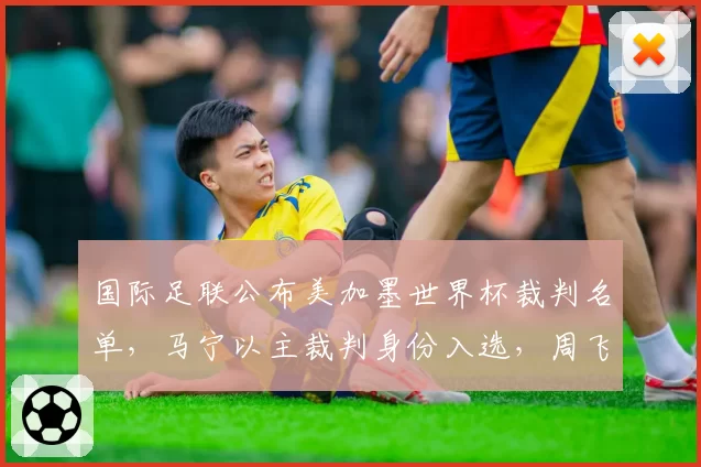 国际足联公布美加墨世界杯裁判名单,马宁以主裁判身份入选,周飞以助理裁判身份入选,傅明以视频助理裁判身份入选
