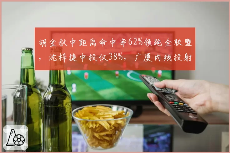 胡金秋中距离命中率62%领跑全联盟，沈梓捷中投仅38%，广厦内线投射差距拉大